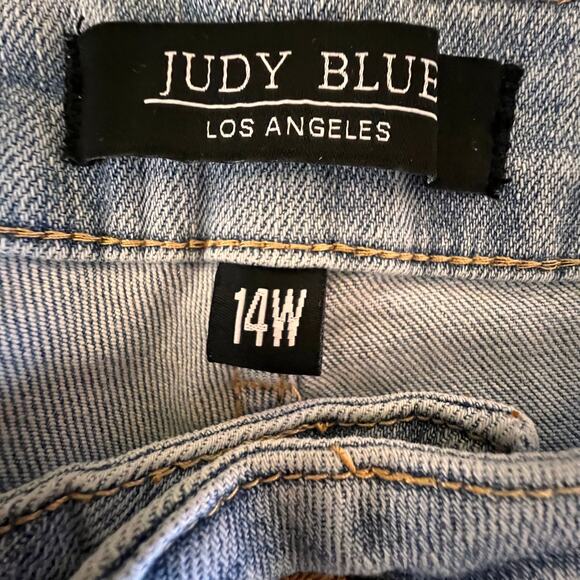 Judy Blue Jeans 14W Light Wash High Rise Distressed Skinny Denim - Picture 11 of 15